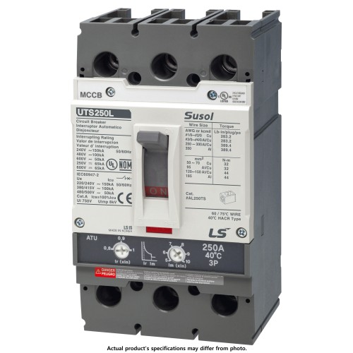 MCCB, Molded Case Circuit Breaker, 2 Pole, 200A, 35kA@480VAC, Fixed thermal/magnetic, Lugs Line/Load Side, UL Listed