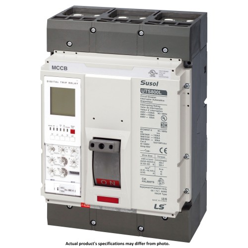 MCCB, Molded Case Circuit Breaker, 3 Pole, 800A, 35kA@480VAC, Motor Circuit Protector, Lugs Line/Load Side, UL Listed
