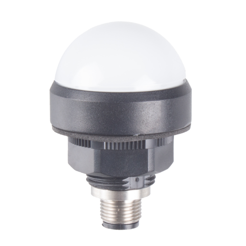40mm Dome LED indicator, Red / Green, 24VDC, Direct mount w/20mm nut, M12 connector