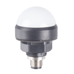 40mm Dome LED indicator, Red / Yellow / Green, 24VDC, Direct mount w/20mm nut, M12 connector