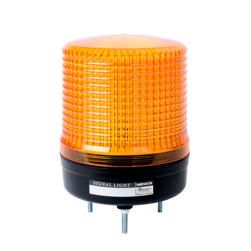 Beacon steady & flash light, 115mm yellow lens, 85dB sound, Stud mount, LED, 90-240V AC