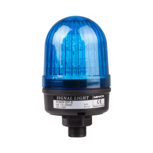 66mm beacon signal LED light, Direct mount, Steady/Flash, Blue color, 12-24V AC/DC