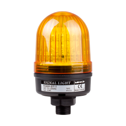 66mm beacon signal LED light, Direct mount, Steady/Flash, Yellow color, 90-240V AC