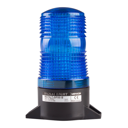 70mm LED Signal light, Surface Mount, Flashing & Buzzer, 12-24VDC, Blue Lens