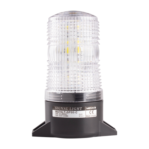 70mm Multicolored LED Signal light, Surface Mount, Steady & Buzzer, 12-24VDC, Red/Blue/Green LED, Clear Lens