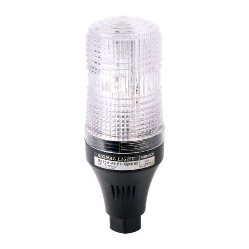 70mm Multicolored LED Signal light, Pole Mount, Steady & Buzzer, 110-220VAC, Red/Blue/Green LED, Clear Lens
