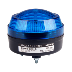 Signal Light, 86mm, LED, Stud Mount, Blue Lens, Steady+Flashing+Rotating, 12-24 Volt AC/DC