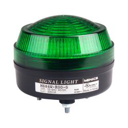 Signal Light, 86mm, LED, Stud Mount, green color Lens, Steady+Flashing+Rotating, 100-220 VAC