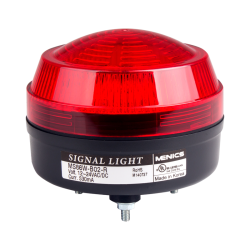 Signal Light, 86mm, LED, Stud Mount, Red Lens, Steady+Flashing+Rotating, 12-24 Volt AC/DC