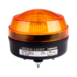 Signal Light, 86mm, LED, Stud Mount, Yellow color Lens, Steady+Flashing+Rotating, 100-220 VAC