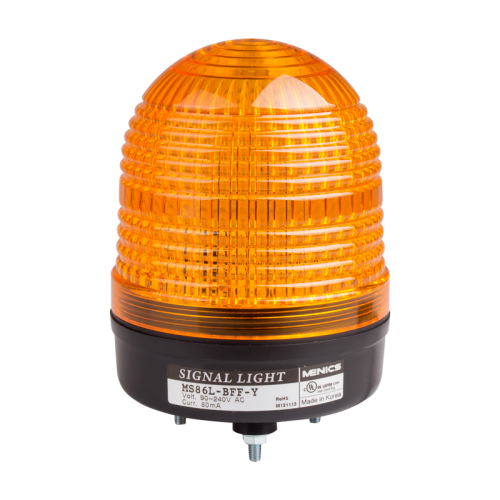 Beacon steady & flash & rotating light, 86mm yellow lens, Stud mount, High intensity LED, 90-240V AC Beacon steady & flash & rotating light, 86mm yellow lens, Stud mount, High intensity LED, 90-240V AC