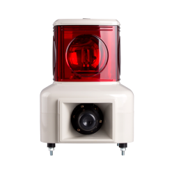 Rotating tower light, 140mm red color 1 stack, 100dB & 3 audible alarm, Stud mount, Terminal connector, 110V AC