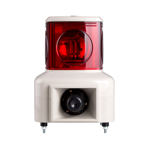 Rotating tower light, 140mm red color 1 stack, 100dB & 3 audible alarm, Stud mount, Terminal connector, 220V AC