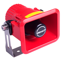 Audible signaling device, 100dB+/-5%, 3 melodies, Bracket mounting type, Prewired,  IP65, 100 - 240V AC, Red color