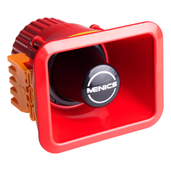 Audible signaling device, 100dB+/-5%, 3 melodies, Panel mounting type, Terminal wiring,  IP65 front face, 100 - 240V AC, Red color