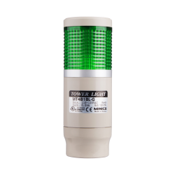 Stack tower light, 45mm green color 1 stack, Steady, Pole mounting beige body, 25" prewired, Incandescent, 110V AC 5W Stack tower light, 45mm green color 1 stack, Steady, Pole mounting beige body, 25" prewired, Incandescent, 110V AC 5W
