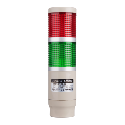 Stack tower light, 45mm Red/green color 2 stack, Steady, Pole mounting beige body, 25" prewired, Incandescent, 110V AC 5W Stack tower light, 45mm Red/green color 2 stack, Steady, Pole mounting beige body, 25" prewired, Incandescent, 110V AC 5W