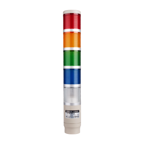 Stack tower light, 45mm Red/yellow/green/blue/clear color 5 stack, Steady, Pole mounting beige body, 25" prewired, Incandescent, 220V AC 5W Stack tower light, 45mm Red/yellow/green/blue/clear color 5 stack, Steady, Pole mounting beige body, 25" prewired, Incandescent, 220V AC 5W