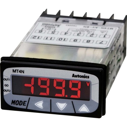 Meter, AC Volts, LED, 1/32 DIN, 4-Digit, 0-250 Volt Input, Indication Only, 12-24 VDC Meter, AC Volts, LED, 1/32 DIN, 4-Digit, 0-250 Volt Input, Indication Only, 12-24 VDC