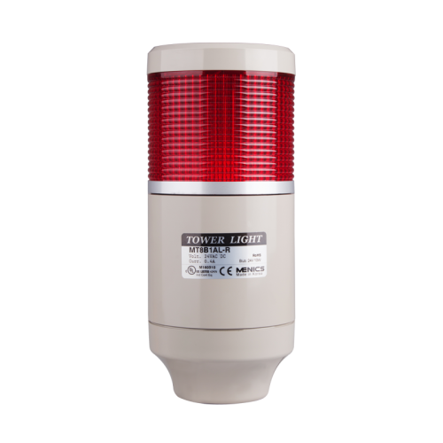 Stack tower light, 85mm Red color 1 stack, Steady, Pole mounting beige body, 25" prewired, Incandescent, 24V AC/DC 10W Stack tower light, 85mm Red color 1 stack, Steady, Pole mounting beige body, 25" prewired, Incandescent, 24V AC/DC 10W
