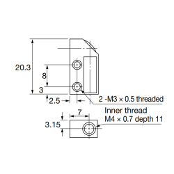 Lens, Adjustable, Side view, ø0.8~3.2mm on NF-DM02-G4