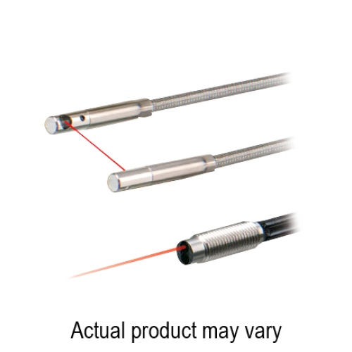 Fiber head, Heat resistant to 200°C, M4, Through-beam, Lens attachable, Heat resistant 300mm long, R25, 2m