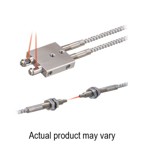Fiber head, Heat-resistant to 350°C, ø3.0mm, Through-beam, ø2.1mm sleeve, Straight, 60mm long, R10 sleeve, Straight,  R25 fiber, 2m