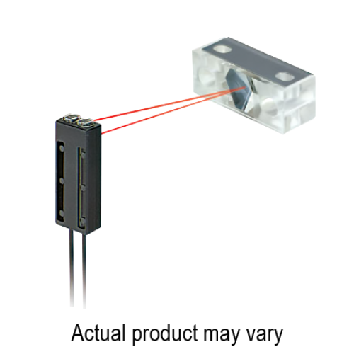 Fiber head, Retro reflective, Screw mount, Side-on, 3mm hole x 2, Narrow view, R10, 2m