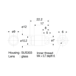 Lens for fiber sensor head, Super long distance, heat resistant -60 to 350°C, 2pcs