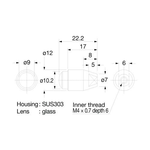 Lens for fiber sensor head, Super long distance, heat resistant -60 to 350°C, 2pcs