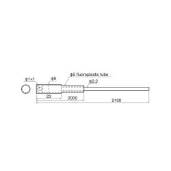 Fiber head, Chemical resistant, ø6.0mm, Through-beam, Side view, R60, 2+0.1m
