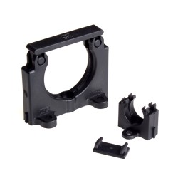 Tube clip bracket Tube#10, W23xH24.2xT15mm size, 1x5mm mount hole, Polyamide 6, Black