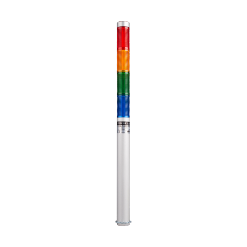 LED stack tower light, 25mm red/yellowgreen/blue color 4 stack, Steady/flash, Direct mounting 200mm long aulminum body, 25" prewired, 12V AC/DC