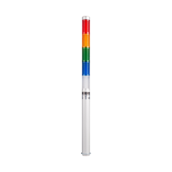 LED stack tower light, 25mm red/yellowgreen/blue/clear color 5 stack, Steady/flash, Direct mounting 200mm long aulminum body, 25" prewired, 12V AC/DC