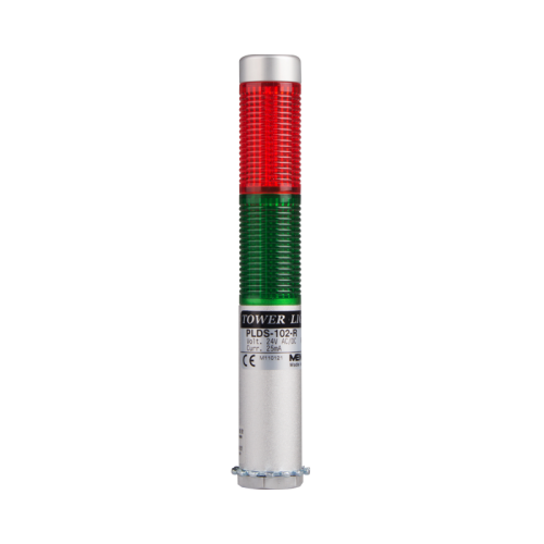 LED stack tower light, 25mm red/green color 2 stack, Steady, Direct mounting 65mm long aulminum body, 25" prewired, 24V AC/DC LED stack tower light, 25mm red/green color 2 stack, Steady, Direct mounting 65mm long aulminum body, 25" prewired, 24V AC/DC
