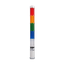 LED stack tower light, 25mm red/yellowgreen/blue/clear color 5 stack, Steady/flash, Direct mounting 65mm long aulminum body, 25" prewired, 12V AC/DC