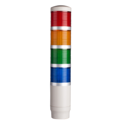 Tower Light, 45mm LED 4 Stack, Steady, 24VAC/VDC, Red, Yellow, Green, Blue, Lens Tower Light, 45mm LED 4 Stack, Steady, 24VAC/VDC, Red, Yellow, Green, Blue, Lens