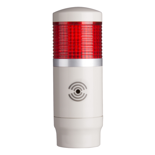 Tower Light, 45mm LED 1 Stack, Steady, 24VAC/VDC, Red Lens with built-in buzzer