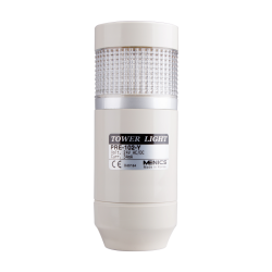 LED stack tower light, 56mm clear color 1 stack modular, Steady, Pole mounting beige body, 25" prewired, 110V AC