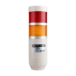 LED stack tower light, 56mm red/yellow color 2 stack modular, Steady, Pole mounting beige body, 25" prewired, 110V AC LED stack tower light, 56mm red/yellow color 2 stack modular, Steady, Pole mounting beige body, 25" prewired, 110V AC