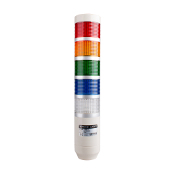 LED stack tower light, 56mm red/yellow/green/blue/clear color 5 stack modular, Steady, Pole mounting beige body, 25" prewired, 110V AC LED stack tower light, 56mm red/yellow/green/blue/clear color 5 stack modular, Steady, Pole mounting beige body, 25" prewired, 110V AC