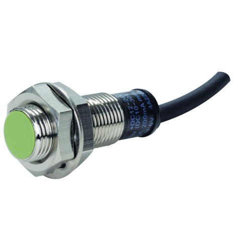 Sensor, Inductive Prox, 12mm Short Round, Shielded, DC, PNP, NO, 3 Wire, 12 - 24 VDC