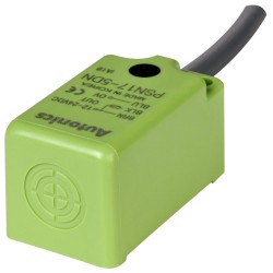 Sensor, Inductive Prox, 17mm Square, 5mm End Detection, DC, PNP, NO, 3 Wire, Differential Hz, 12 - 24 VDC