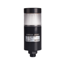 LED stack tower light, 56mm clear color 1 stack modular, Steady, Direct mounting black body, 25" prewired, 24V AC/DC