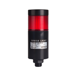 LED stack tower light, 56mm red color 1 stack modular, Steady, Direct mounting black body, 25" prewired, 24V AC/DC