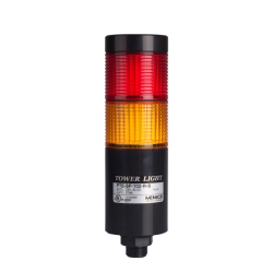 LED stack tower light, 56mm red/yellow color 2 stack modular, Steady, Direct mounting black body, 25" prewired, 24V AC/DC LED stack tower light, 56mm red/yellow color 2 stack modular, Steady, Direct mounting black body, 25" prewired, 24V AC/DC