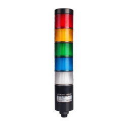 LED stack tower light, 56mm red/yellow/green/blue/clear color 5 stack modular, Steady, Direct mounting black body, 25" prewired, 24V AC/DC LED stack tower light, 56mm red/yellow/green/blue/clear color 5 stack modular, Steady, Direct mounting black body, 25" prewired, 24V AC/DC