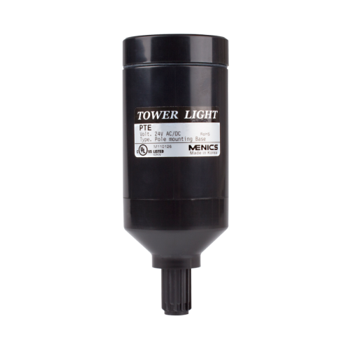 MENICS signal light accessory, PTE pole mounting base unit, Steady, 24V AC/DC, Terminal connector, Black