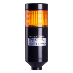 LED stack tower light, 56mm yellow color 1 stack modular, Steady/flash, Pole mounting black body, 25" prewired, 24 VAC/DC