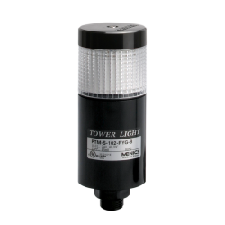 LED stack tower light, 56mm lens, 3 colors(R/B/G) in one module, Steady, Direct mounting black body, 25" prewired, 24V AC/DC